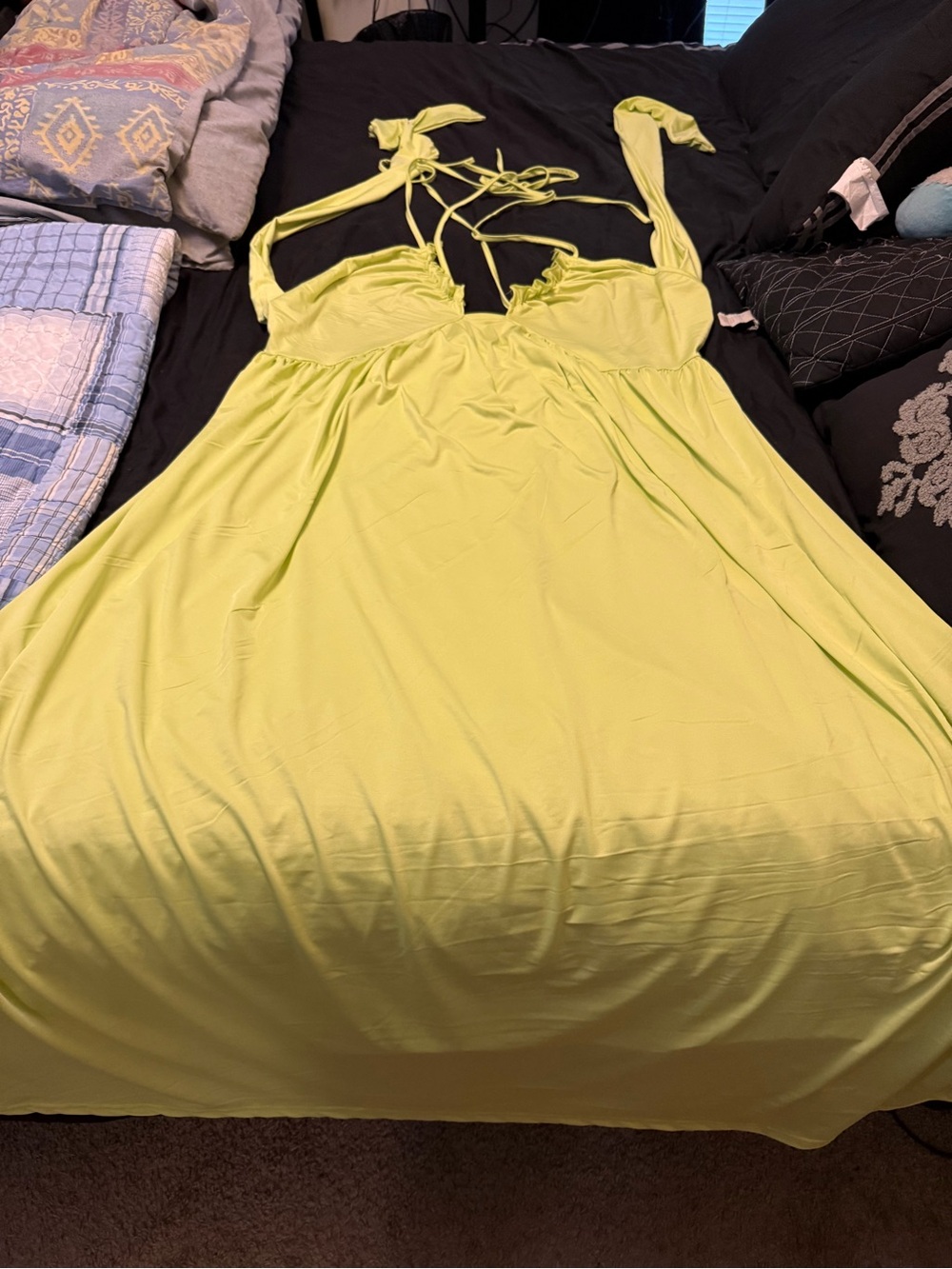 Lime Green Halter Maxi Dress